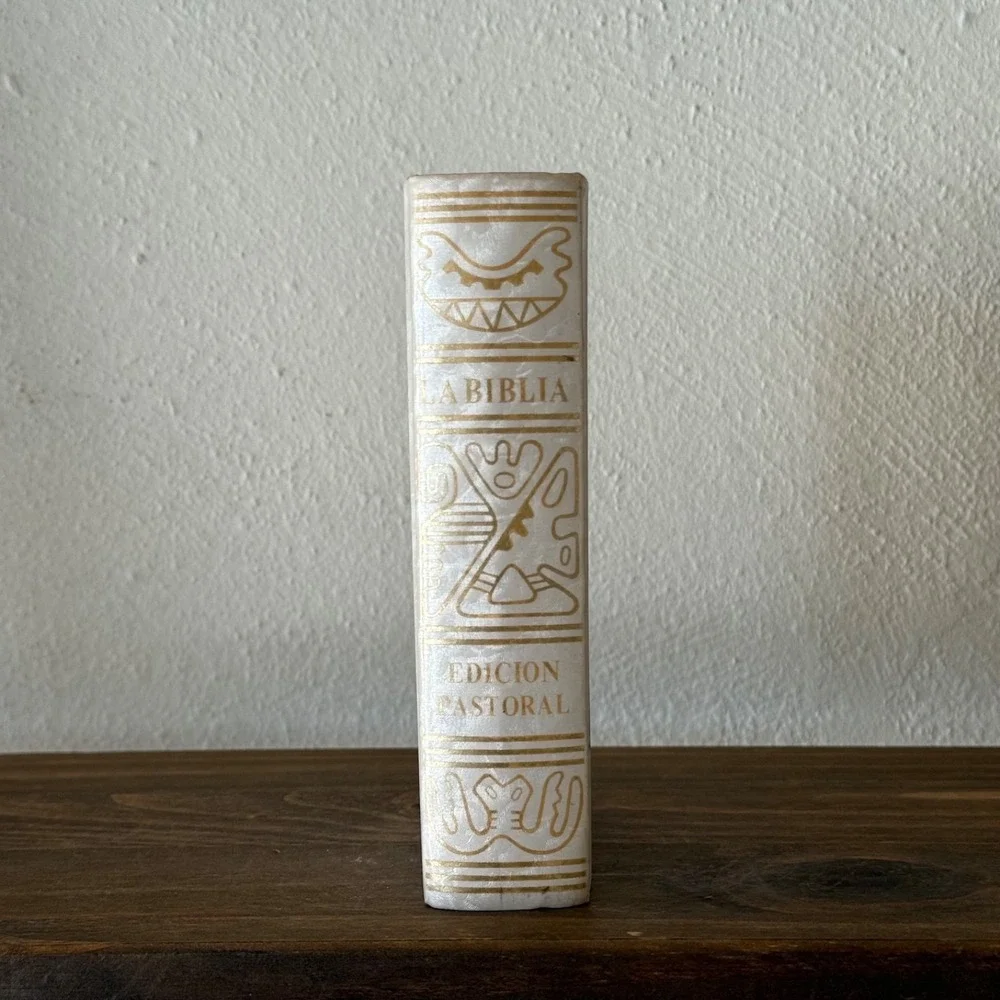 Vintage‎ La Biblia Latinoamérica Edición Pastoral 2005 White Pearl Hardcover